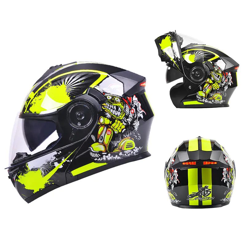 AD 108 LED Flip-Up DOT Motorcycle Helmet